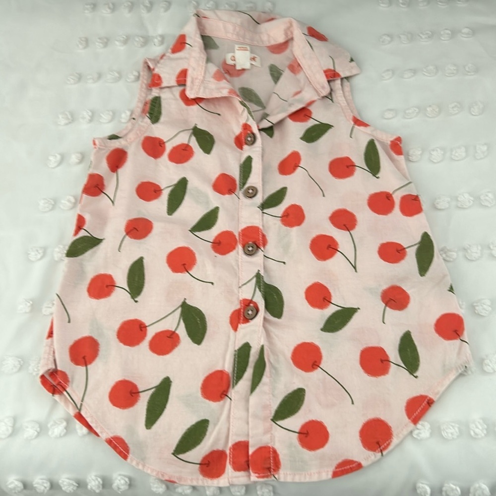 Cherry printed sleeveless top